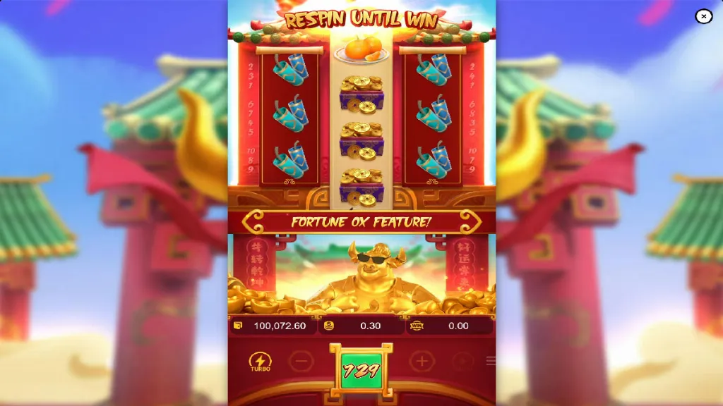 Tela do slot Fortune Ox PG Soft